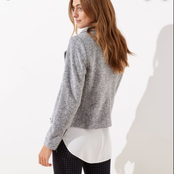 Petit Textured Knit Moto Jacket from LOFT - Picture 2 of 2